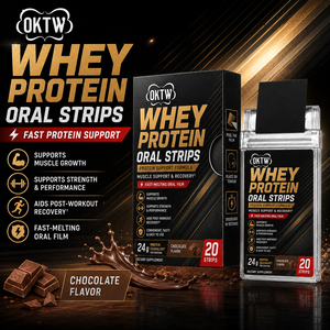 OKTW Whey Protein, bandes orales à dissolution rapide, saveur chocolat, croissance musculaire, récupération après l'entraînement, 20 bandes - Product Image 5