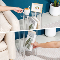 Étagère de présentation en acrylique transparent à 3 niveaux pour café, thé, artisanat, décoration intérieure, pour canapé, salon, chambre et salle de bain