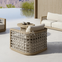 Canapé SIGMA en teck de style rustique, résistant à l'eau, pour balcon, mobilier d'extérieur, canapé de loisirs en teck naturel de qualité supérieure