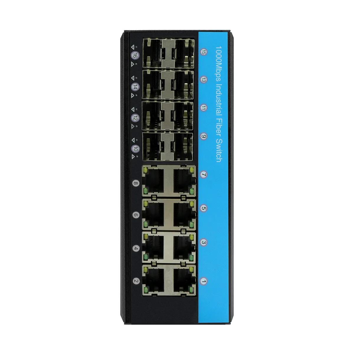 16 Port L2 Managed Industrial Switch 8 Sfp Port Fiber Optic Switch