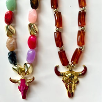 Nouveau collier en plastique coloré en gros, accessoires de taureau, bijoux magnifiques, chaîne quotidienne, plaqué or, cadeau de fête