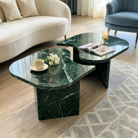 Table basse rectangulaire en onyx vert, pierre naturelle, moderne et écologique, pour salon, hôtel et appartement