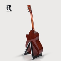 Guitare acoustique arc-en-ciel ZY-STD02 R 41 pouces, table en épicéa massif, finition brillante, incrustation en ébène, rosace, cordes EXP16, mécaniques argentées