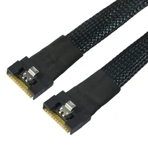 PCIe 4.0 SlimSAS 8i (SFF-8654) ถึงสายเคเบิล SlimSAS 8i (SFF-8654) 50 ซม. 80 ซม.