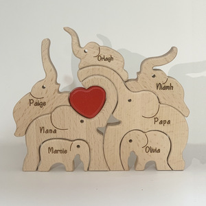 <span class=keywords><strong>Famille</strong></span> d'éléphants en bois de haute qualité - Product Image 2
