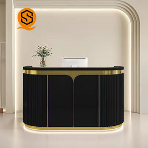 Balcão de Informação em Superfície Sólida Shinestone, Balcão de Recepção em Forma Especial, Balcão de Transmissão Rosa - Product Image 2