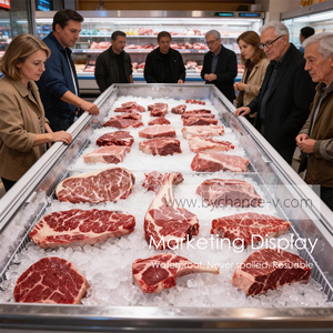 Modelo de carne sintética realista tipo tomahawk para decoración y exhibición en congeladores, carnicerías, supermercados y escaparates de delicatessen. - Product Image 5
