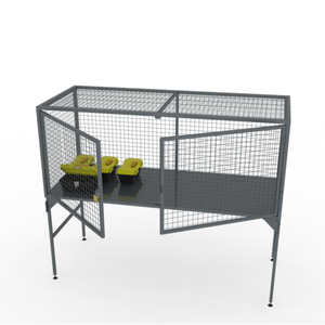 <span class=keywords><strong>BRIO</strong></span> Système de rangement en treillis métallique à double porte assemblé sur les armoires de casier de garage pour la sécurité et la protection - Product Image 1