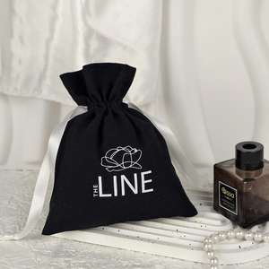 Pochette en coton anti-poussière à cordon de serrage, en suède recyclable, sérigraphiée avec logo personnalisé USM, de haute qualité, pour l'emballage - Product Image 5