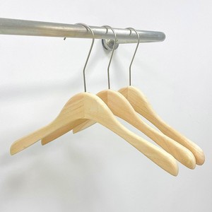 Logo wholesale clothing store special original color oak women's solid wood <b>clothes</b> hanger, wooden non-slip suit hanger trouser - Product Image 1