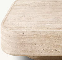 Table basse rectangulaire moderne de luxe en travertin naturel, taille personnalisable, table de café pour salon