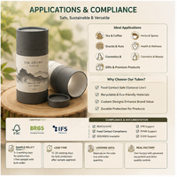 Emballage en tube de papier FSC imprimé sur mesure, OEM, boîte ronde en carton kraft écologique pour thé, café, bougie, cosmétique, cadeau