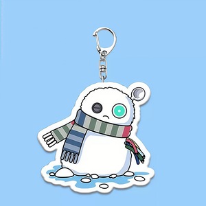 Porte-clés en acrylique mignon motif bonhomme de neige de dessin animé, idéal pour les fans, comme ornement de sac ou cadeau de merchandising pour étudiants, disponible en gros. - Product Image 4