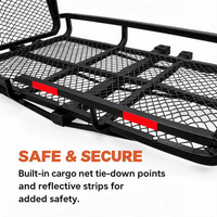 Porte-bagages pliable en acier robuste 500 LBS avec rampe, fixation arrière 2 pouces pour SUV, camion, camping, voyage en voiture