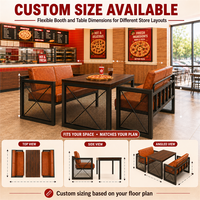 Ensemble de mobilier pour restaurant de pizzas avec banquette et table à manger pour espaces de restauration rapide, QSR, pizzeria, café et espaces de restauration commerciaux