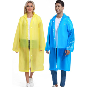 Factory Custom Wholesale Boys' <b>Girls</b>' Simple Travel Hiking White Transparent Plastic Waterproof Disposable Raincoat Certified - Product Image 1