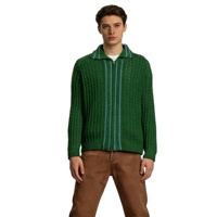 Pull cardigan en laine/cachemire unisexe pour homme 2026, lourd, brodé, écologique, tricoté, design patchwork, haute qualité