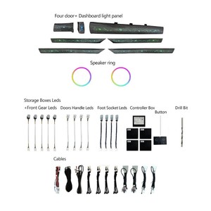 Kit d'éclairage d'ambiance ICarsin 128 couleurs pour FK_ 2016-2021 RHD/LHD, éclairage LED intérieur, contrôle par application, 6-16V, mise à niveau de garniture - Product Image 1