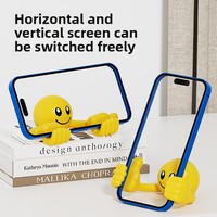 Dessin animé d'usine original pour visage souriant pouces rotatifs ornements de bureau en plastique pour téléphones mobiles/supports de tablette