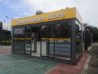 Magasin de commodité moderne préfabriqué en conteneur de 20 pieds à faible coût personnalisé