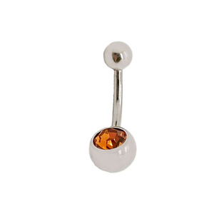 Anillos de Ombligo de Acero Inoxidable con Cristales CZ Multicolores |   Joyas Hipoalergénicas para Piercing de Ombligo con Barra Curva de 14G - Product Image 5