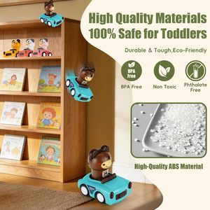 Voiture à pousser pour tout-petits, sans batterie, à friction, facile à nettoyer, sans BPA, pour l'intérieur et l'extérieur, modèle animal, EPT - Product Image 6