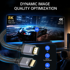 Câble HDMI 2.1 OEM ODM 48 Gbps <span class=keywords><strong>8K</strong></span>, vente en gros d'usine, Ultra HD 8K60Hz 4K120Hz EARC, cordon HDMI tressé pour projecteur et téléviseur - Product Image 2