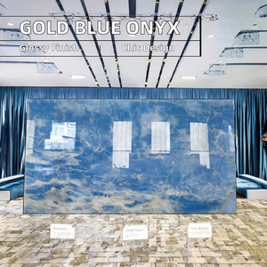 Goldtop แผ่นหินอ่อนโอนิกซ์สีฟ้าโลซ่าธรรมชาติหรูหราการออกแบบที่ทันสมัยพื้นผิวขัดเงาสำหรับโรงแรม-OEM/ODM - Product Image 2