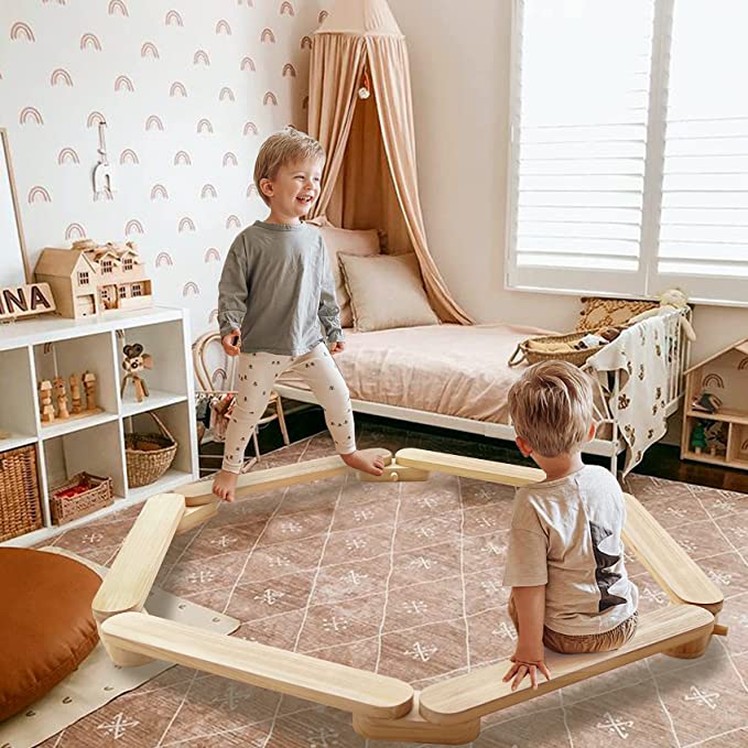 Balance Beam Stepping Stones Gymnastics Obstacle Course Balance Board Kids