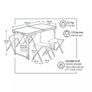 Mesas y sillas plegables de aluminio para exteriores, <span class=keywords><strong>mesa</strong></span> de comedor para acampada y barbacoa - Product Image 2