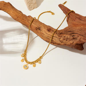 Collar con Colgante de Números Romanos y Cadena de Eslabones de Acero Inoxidable Chapado en Oro de 18K, Estilo Punk Retro de Lujo, para Fiesta - Product Image 1