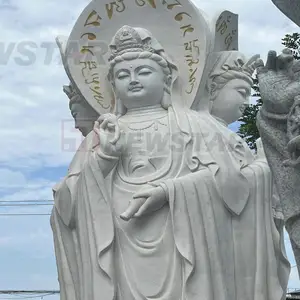 Scultura di sculture di busto di marmo femminile che si siede sculture di marmo di statua di buddha di marmo bianco