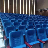 Chaise d'auditorium pliable en bois de style américain avec accoudoirs, siège multifonctionnel pour salle de conférence, amphithéâtre, cinéma
