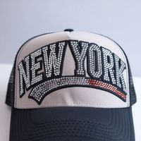 Flyances Fabricant Personnalisé Strass New York Logo Baseball Casquette Patches