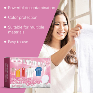 Jue Fish 10pcs Bio Enzyme Comprimés <span class=keywords><strong>De</strong></span> Nettoyage Huile Taches Alimentaires Enlever Les Vêtements Couleur Protégeant La Biotine Vêtements Tablette <span class=keywords><strong>De</strong></span> Nettoyage - Product Image 1