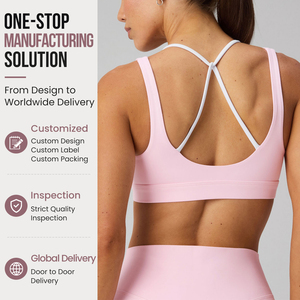<span class=keywords><strong>Reggiseno</strong></span> Sportivo Ultra Morbido a Doppio Strato, <span class=keywords><strong>Super</strong></span> Modellante, con Scollo a V e Doppia Fascia per Donna - Product Image 2