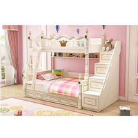 Lit double pour enfants avec cadre en bois et design moderne, ensemble de meubles pour la chambre à coucher, lits superposés en bois de luxe pour garçons et filles