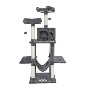 แท่นวางต้นไม้สีเบจเป็นมิตรกับสิ่งแวดล้อมแพลตฟอร์มคอน<span class=keywords><strong>โด</strong></span>และคอนที่สะดวกสบายสำหรับ<span class=keywords><strong>แมว</strong></span>ในบ้านทำจากไม้เสาข่วนทำจากป่านศรนารายณ์ - Product Image 3