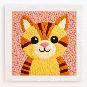 <span class=keywords><strong>Kit</strong></span> de broderie au point piqué, tous les matériaux inclus, ensemble de couture carré tendance 25x25cm à prix avantageux - Product Image 6