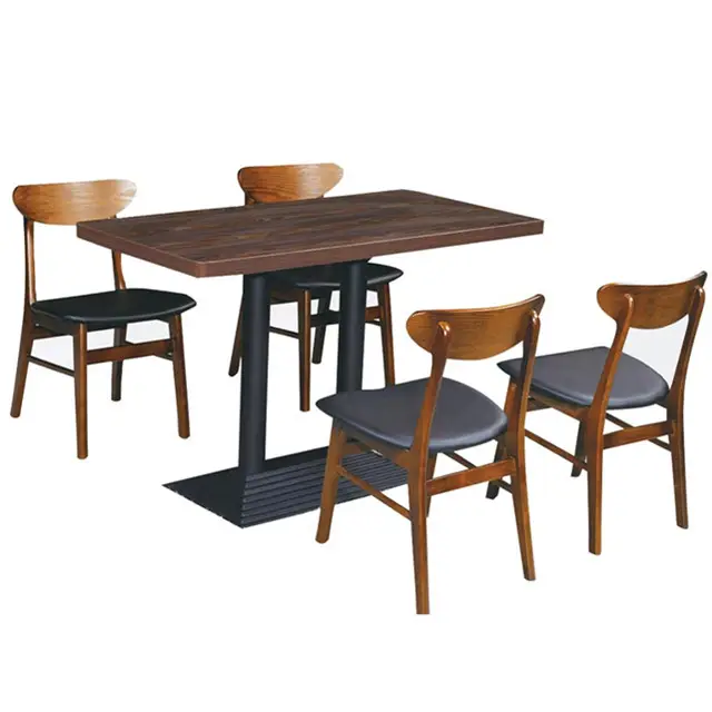 Newly shopping mall restaurant chain used solid wood chair table set