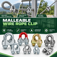 Collier de serrage en U en fer malléable pour câble, avec selle et écrous pour fixation d'extrémité de câble OEM