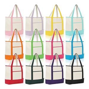 Canvas Tote <b>Bags</b> with Custom Logo Reusable Grocery Cotton Shopping Tote Luggage for Outdoor Supermarket Promotion - Product Image 1