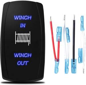 Treuil dans le treuil momentané ON/Off/ON 7 broches treuil interrupteur <span class=keywords><strong>à</strong></span> bascule bascule 3 voies 20A 12V 10A 24V DC étanche bleu - Product Image 2