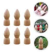 Marionnette en bois non peinte kokeshi ornements de bureau jouets bricolage artisanat art enfants inachevé en bois gnome peg poupées figurines personnes