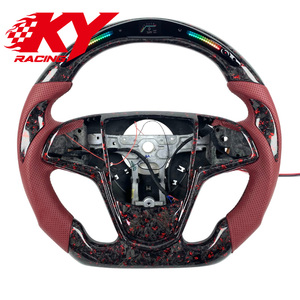 Accesorios para Automóviles Cadillac ATS CTS CT5 CT4 CTS CT6 XT4, Volante de Fibra de Carbono Forjado Rojo con Pantalla LED de RPM - Product Image 1
