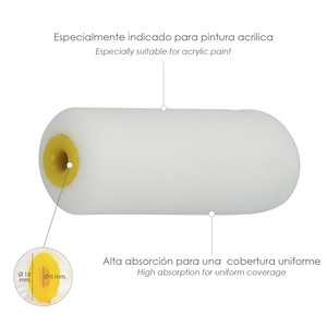 Rullo di ricambio in schiuma per smalto acrilico 100 mm (10 unità) - Product Image 4