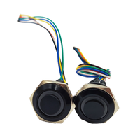 Interrupteur à bouton-poussoir en métal éclairé par LED RVB momentané étanche de 16 mm, 3-6 V, anneau lumineux, corps court, interrupteur en métal avec câble personnalisé