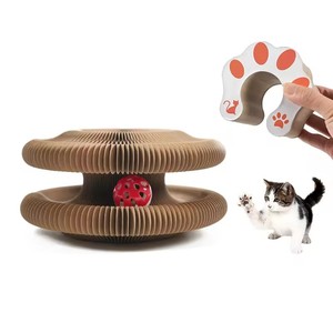 Foldable Interactive Bell Toys Recyclable Corrugated <b>Cat</b> <b>Scratching</b> Toy Magic Organ <b>Cat</b> Scratcher Cardboard with Bell Play Toy - Product Image 1