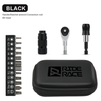 RIDERACE Ensemble d'outils à cliquet pour vélo Outil multifonction Vélo Clé Allen Clé dynamométrique Clé à cliquet 1/4 pouces T25 Tournevis