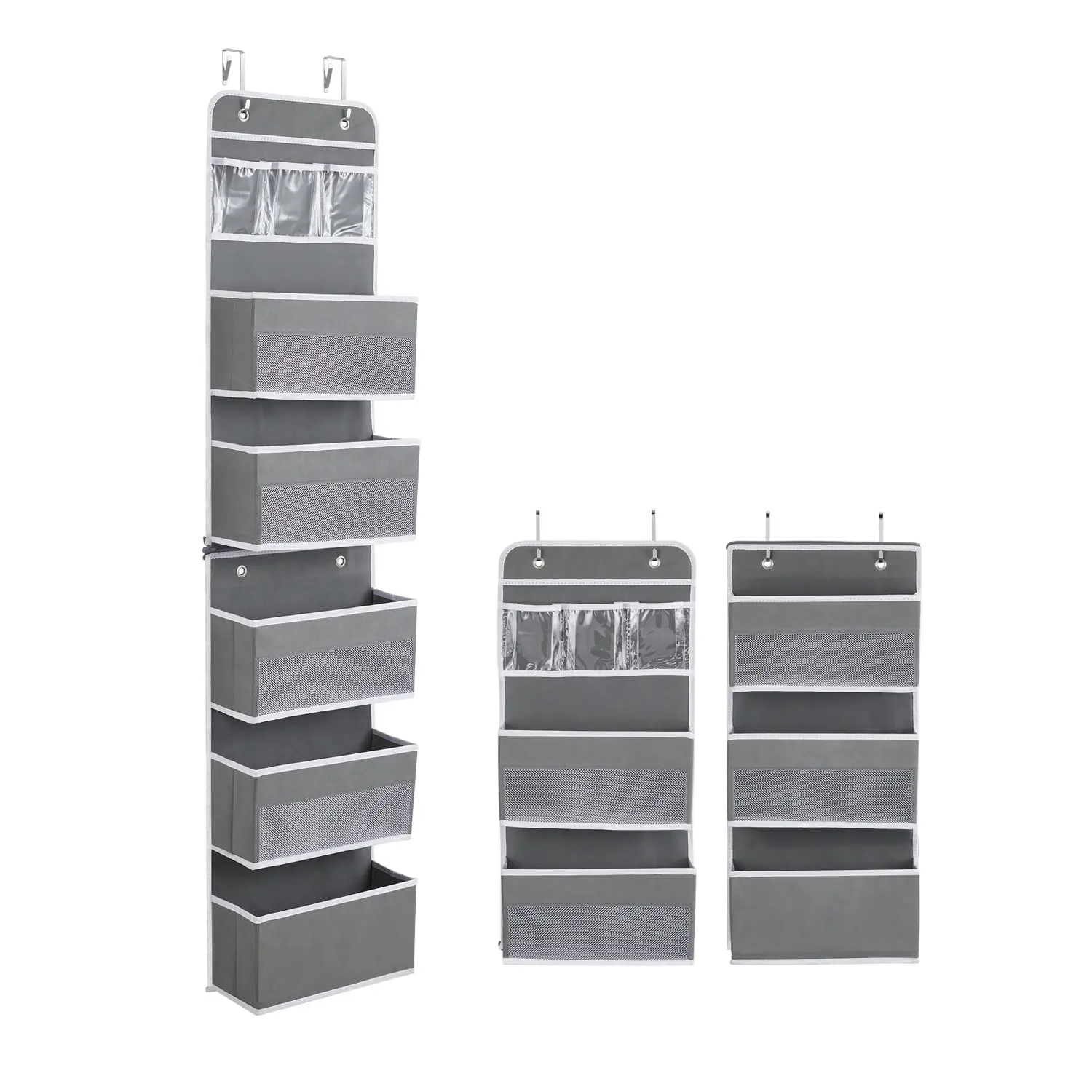 6-Shelf Over the Door Organizer, 1 Split into 2 Hanging Storage Door Organizer with zipper